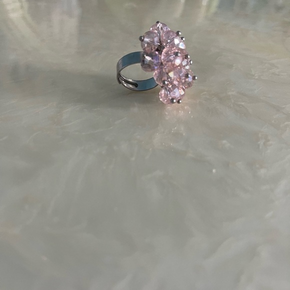 Pink Beaded Adjustable Ring - Picture 4 of 4